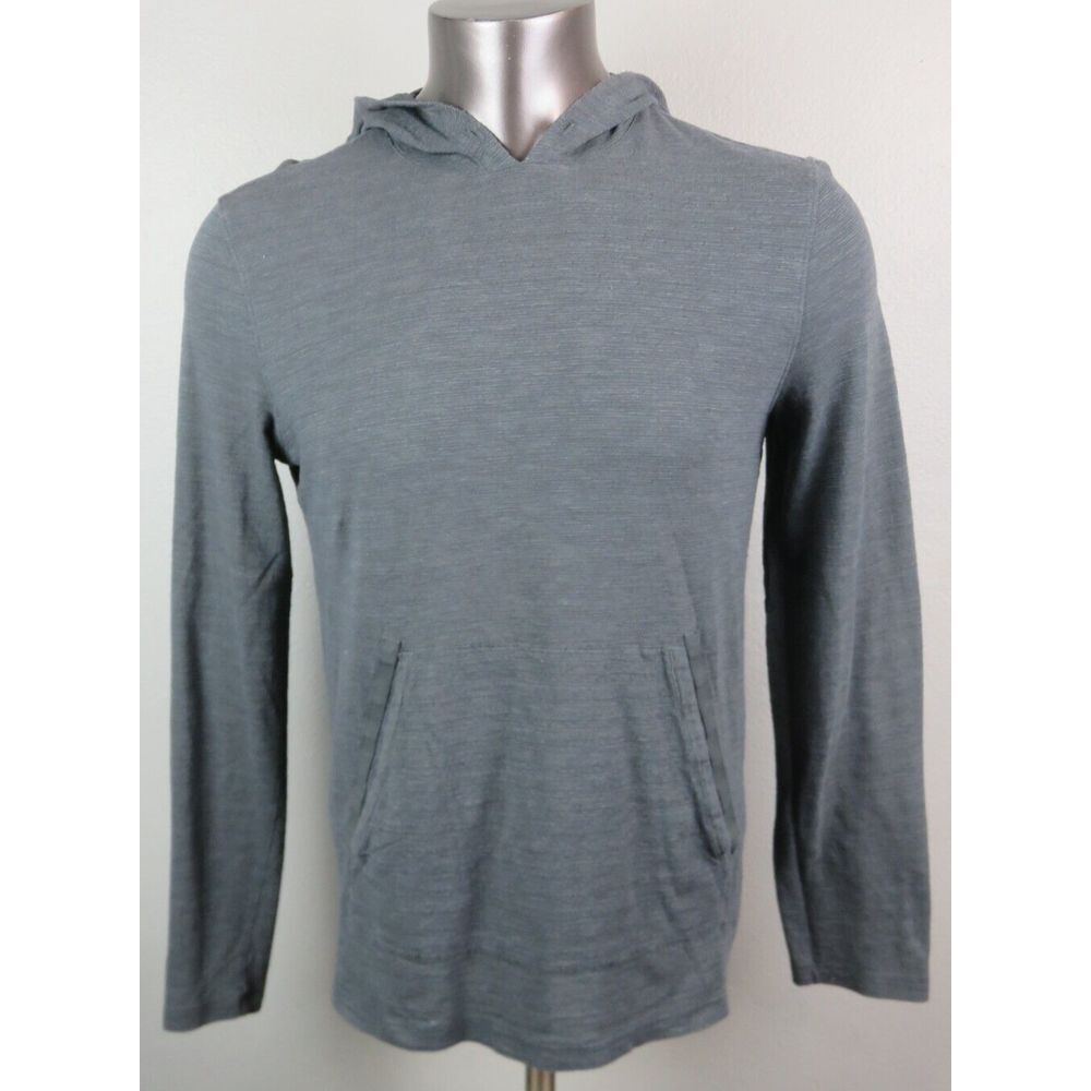 Mens John Varvatos USA Gray Lightweight Hoodie Hooded Sweater Shirt Size M